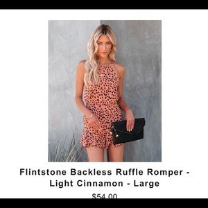 NWOT Vici backless ruffle romper